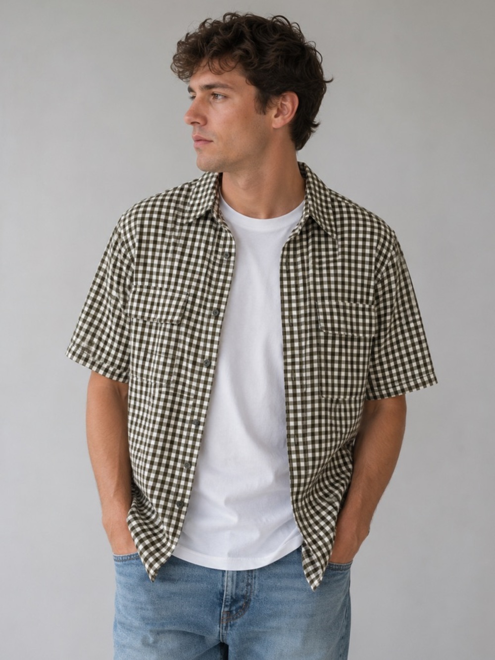 The North Face Fine Alpine Equipment Brown Gingham Short Sleeve Button Shirt